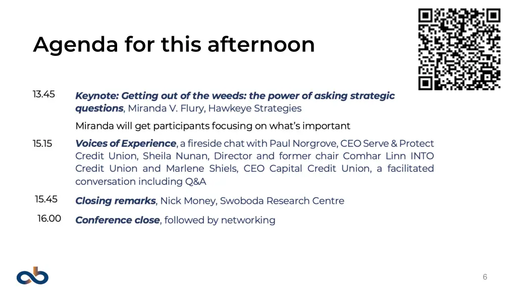 agenda for this afternoon