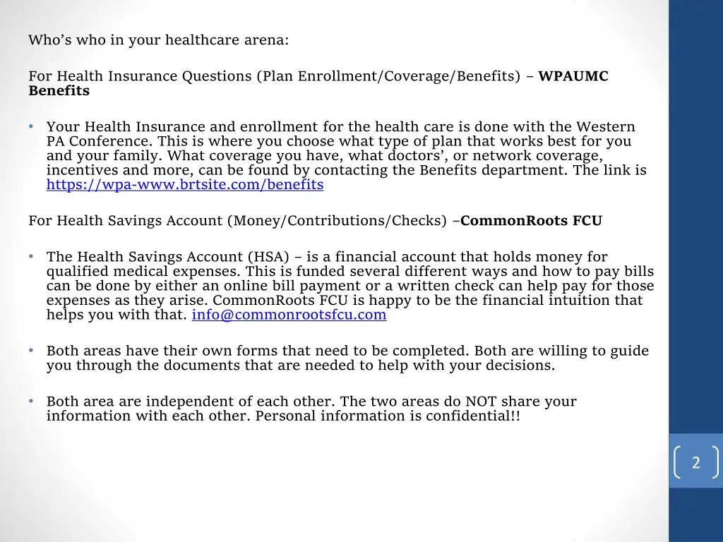 who s who in your healthcare arena
