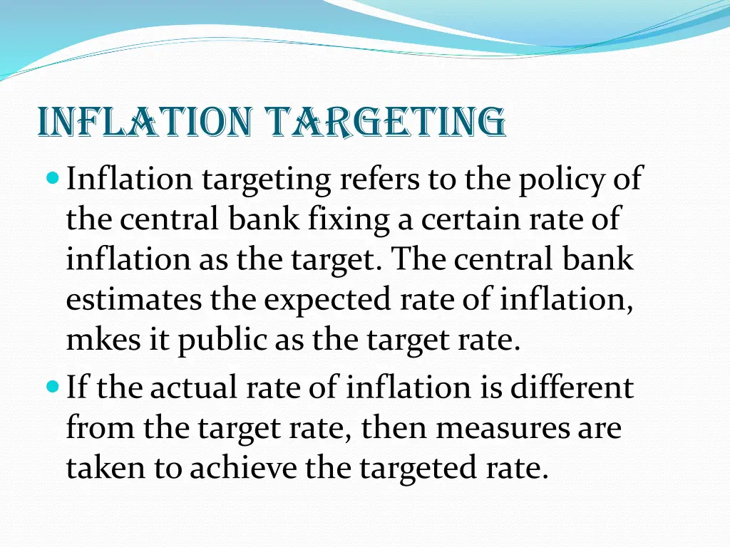 inflation targeting