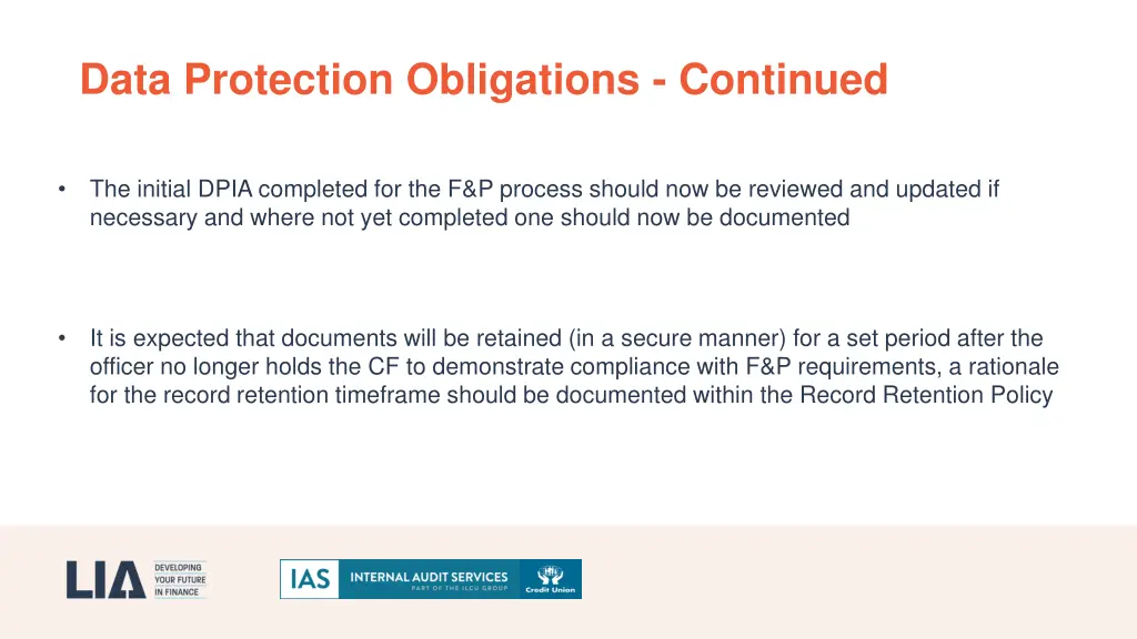 data protection obligations continued