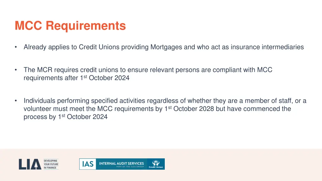mcc requirements