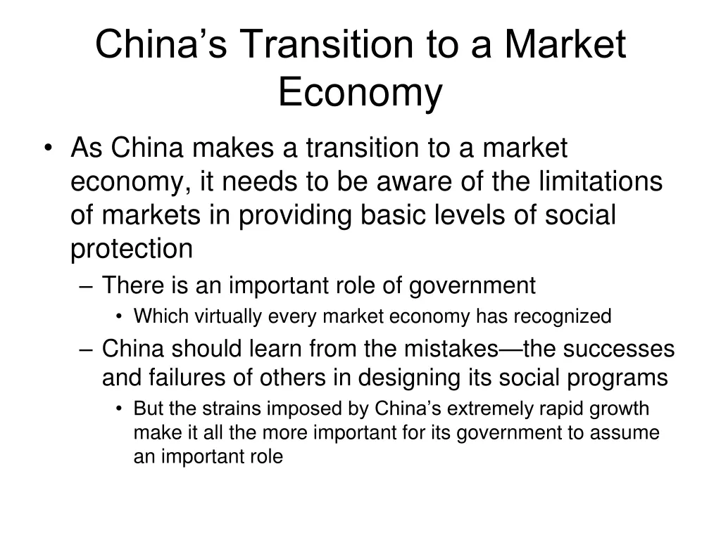 china s transition to a market economy