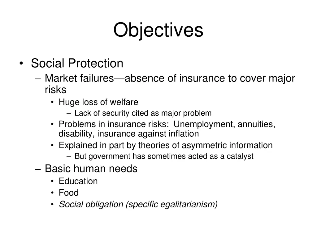 objectives