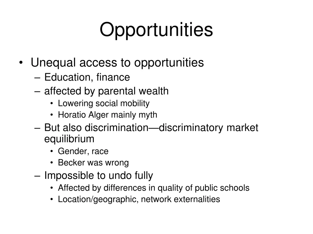 opportunities