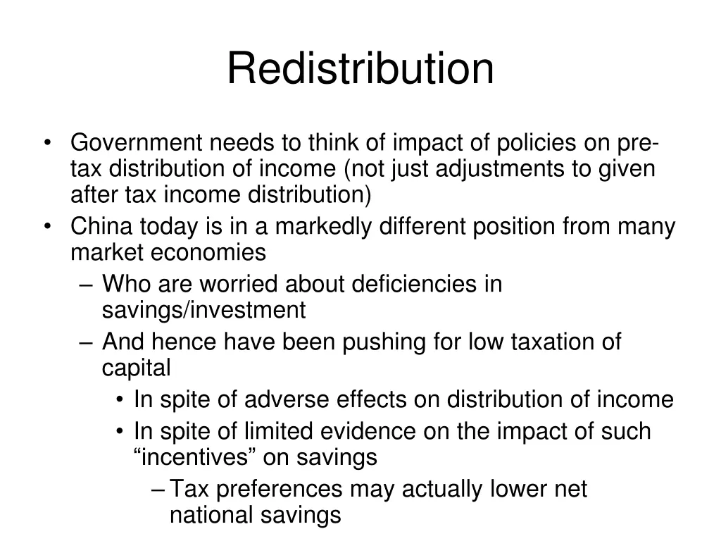 redistribution