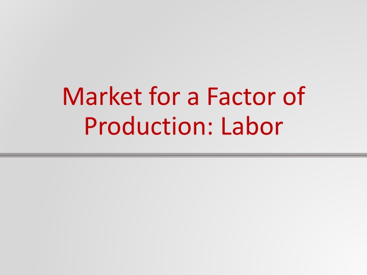 market for a factor of production labor