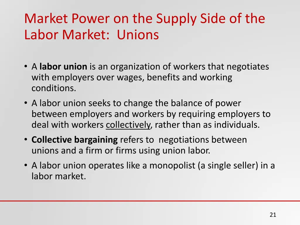 market power on the supply side of the labor