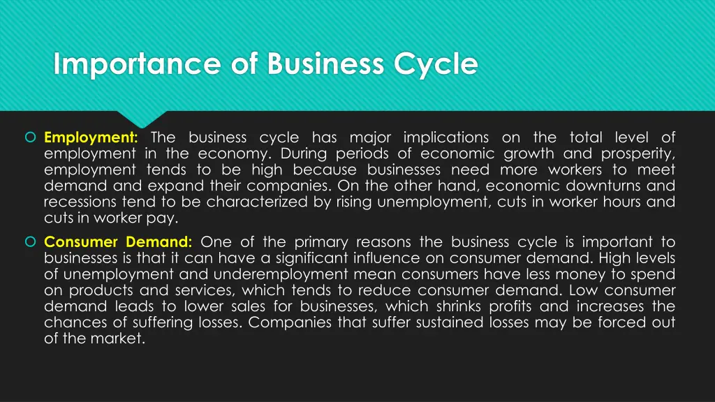 importance of business cycle