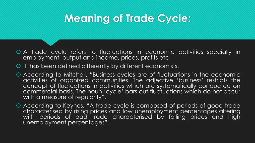 meaning of trade cycle