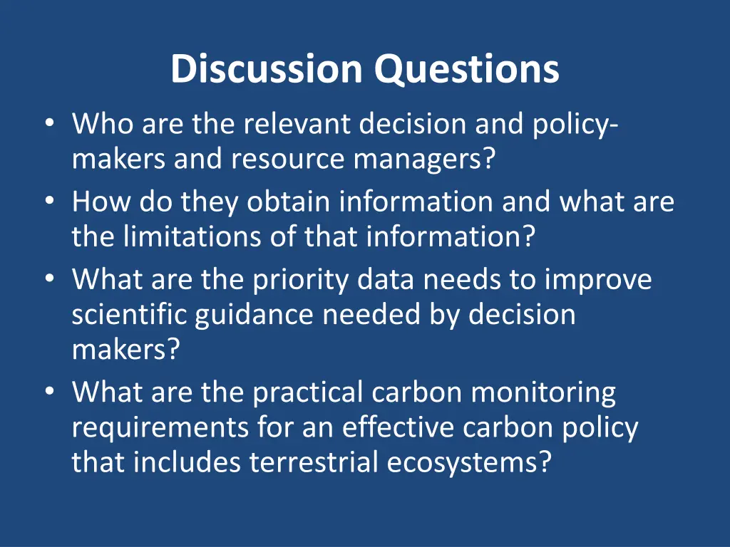 discussion questions who are the relevant