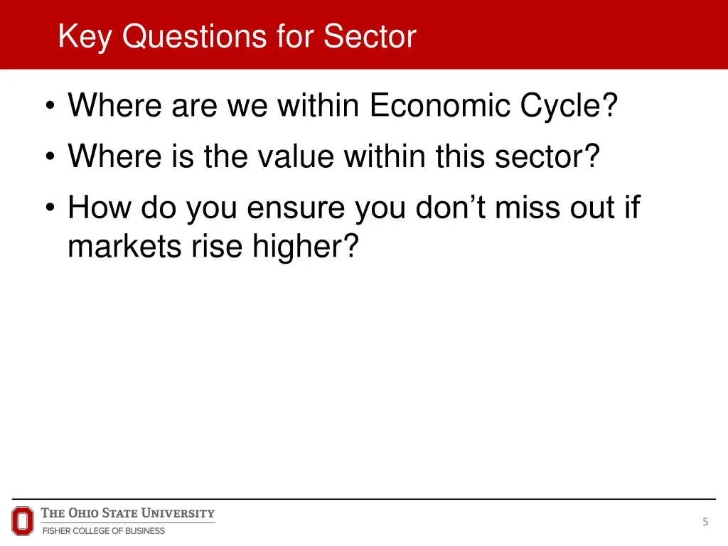 key questions for sector