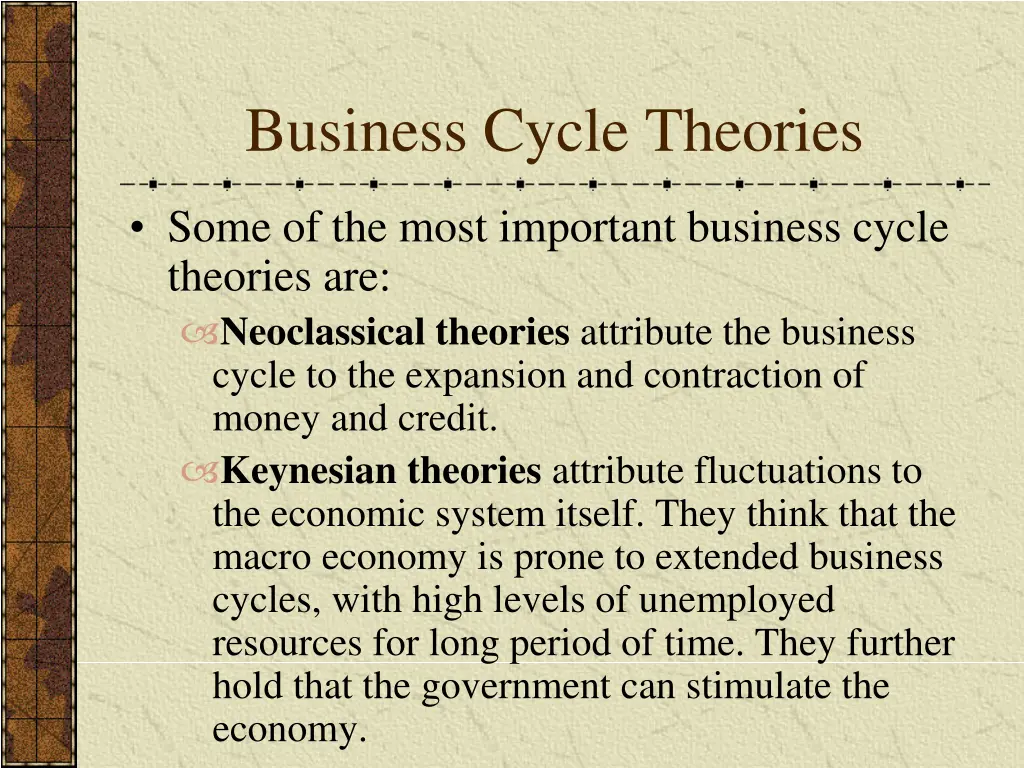 business cycle theories