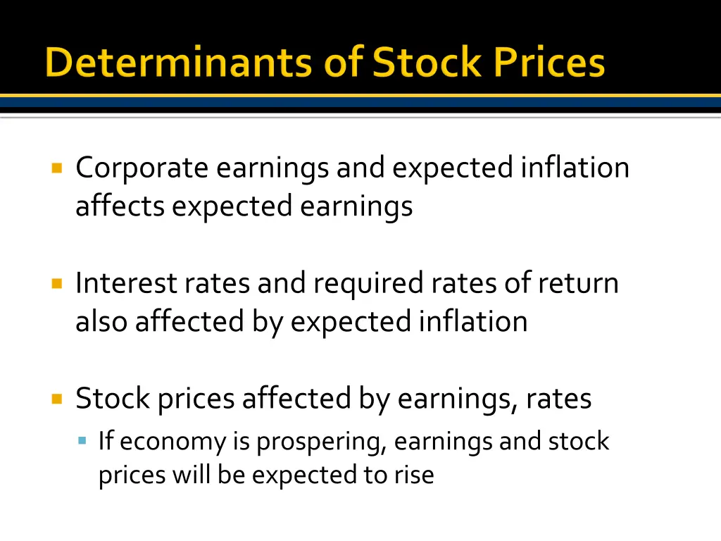 corporate earnings and expected inflation affects
