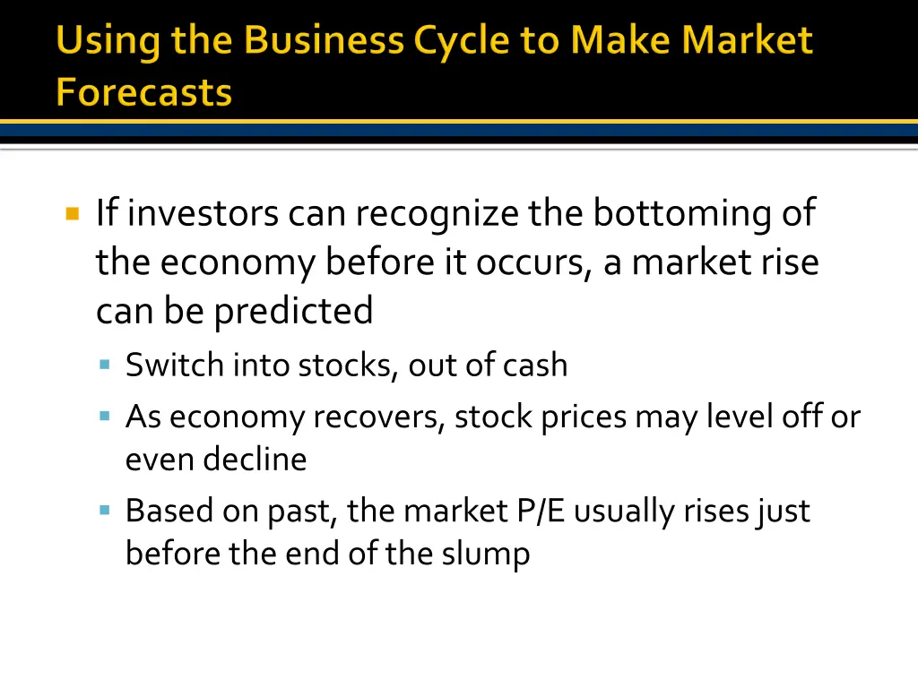 if investors can recognize the bottoming