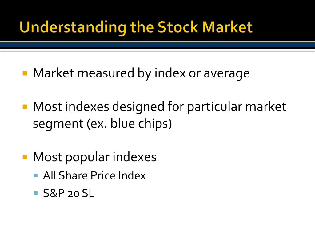 market measured by index or average