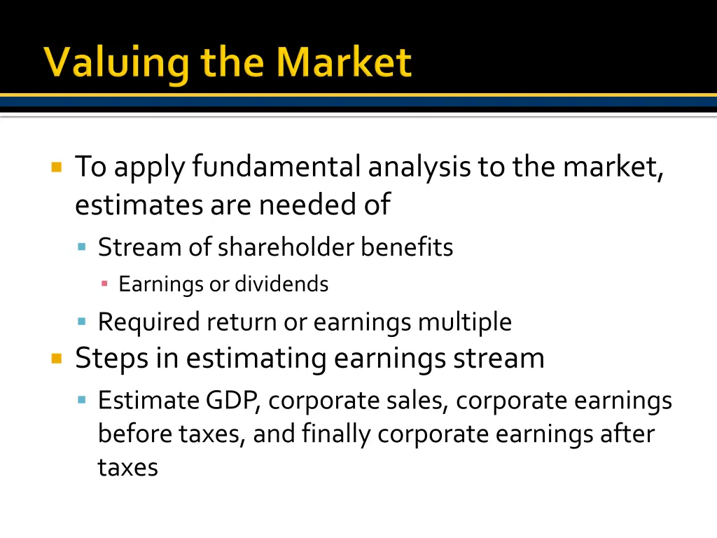 to apply fundamental analysis to the market