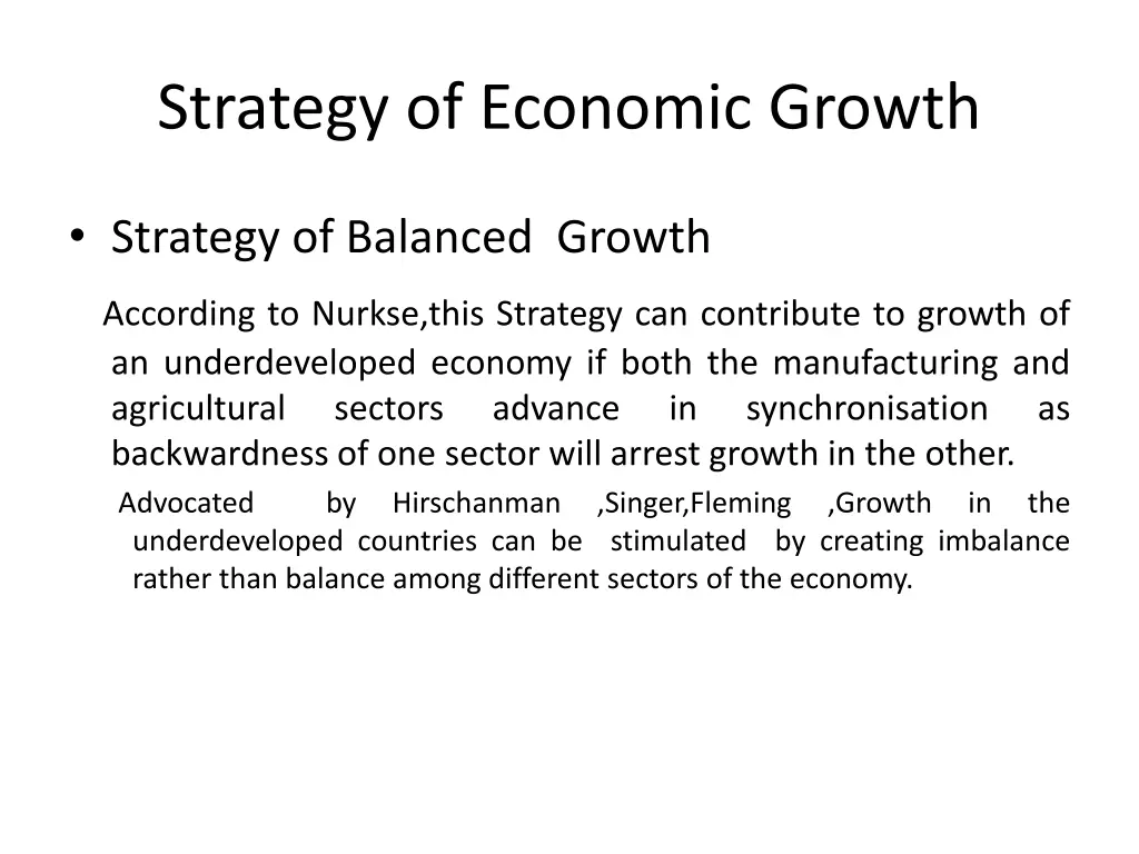 strategy of economic growth