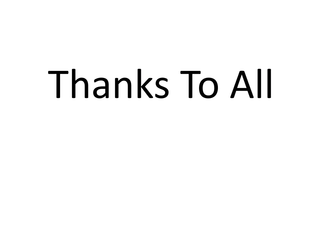 thanks to all