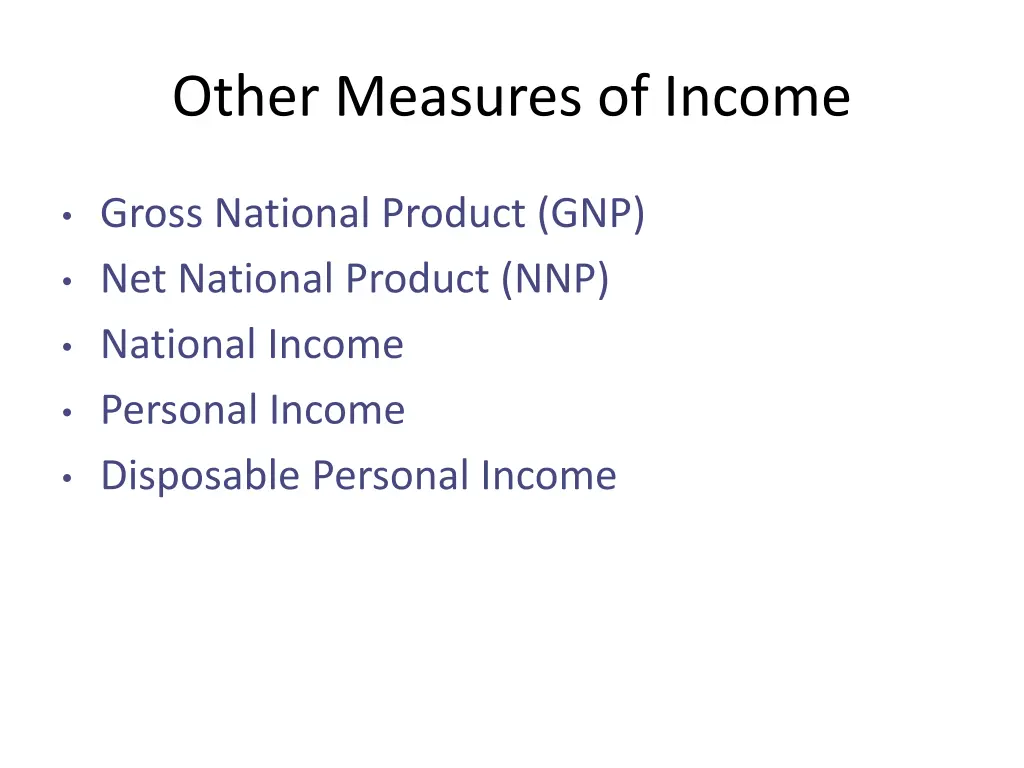 other measures of income