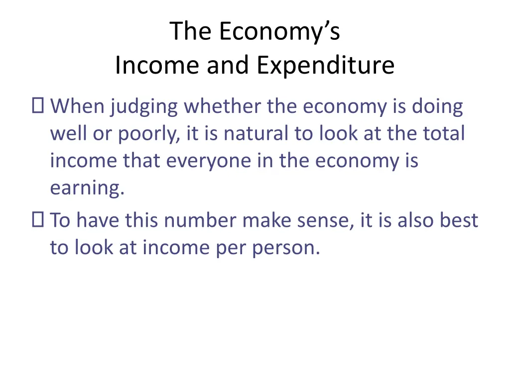 the economy s income and expenditure