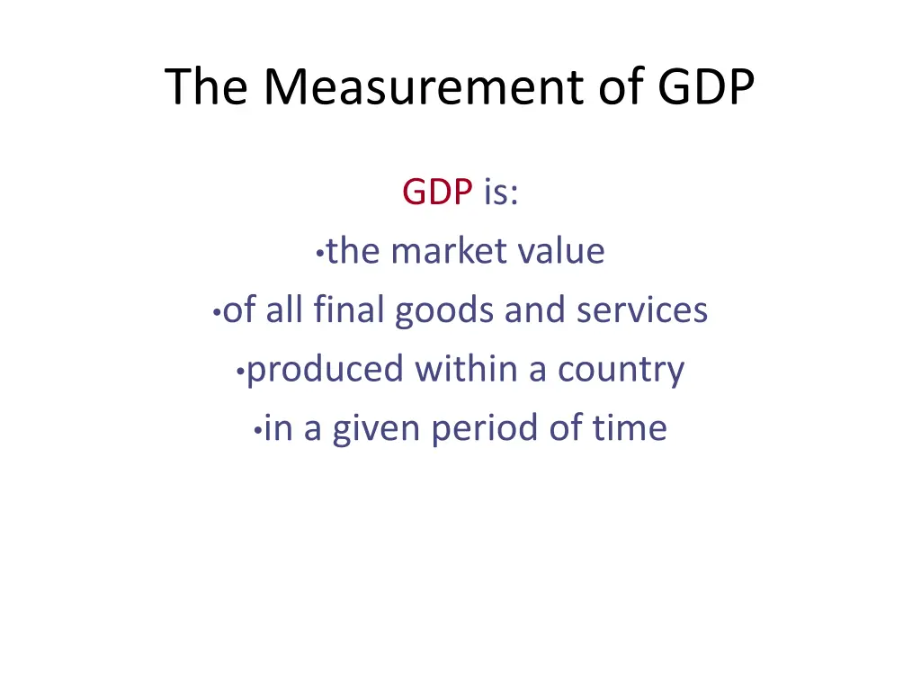 the measurement of gdp