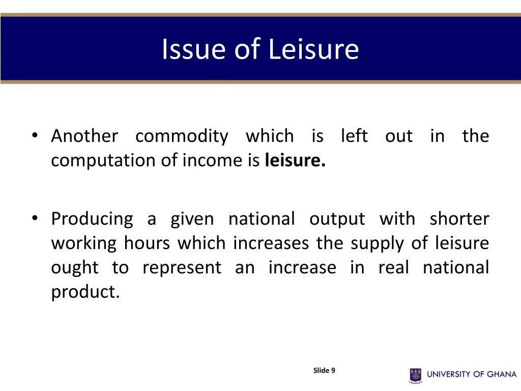 issue of leisure