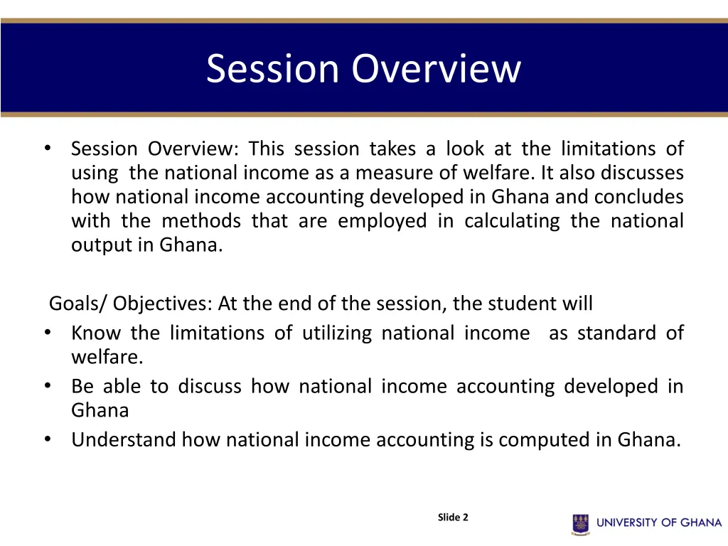 session overview