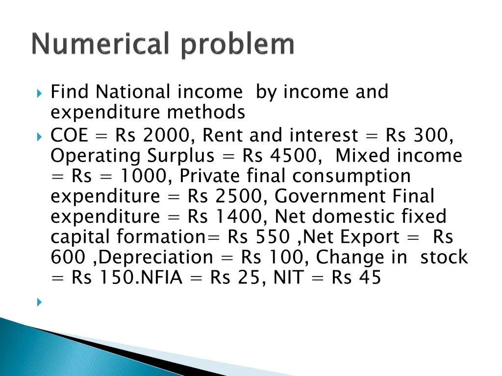 find national income by income and expenditure