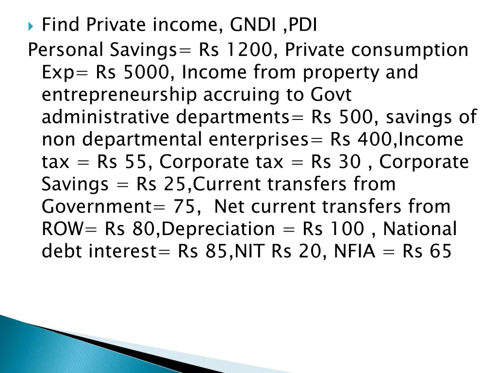 find private income gndi pdi personal savings