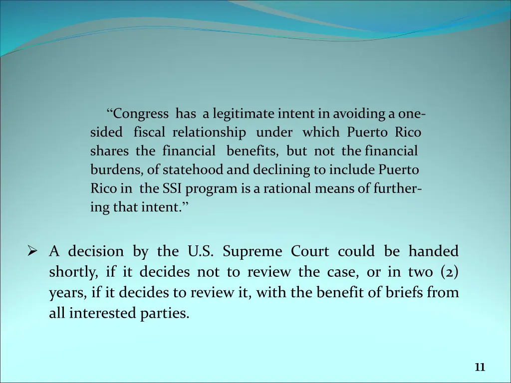 congress has a legitimate intent in avoiding
