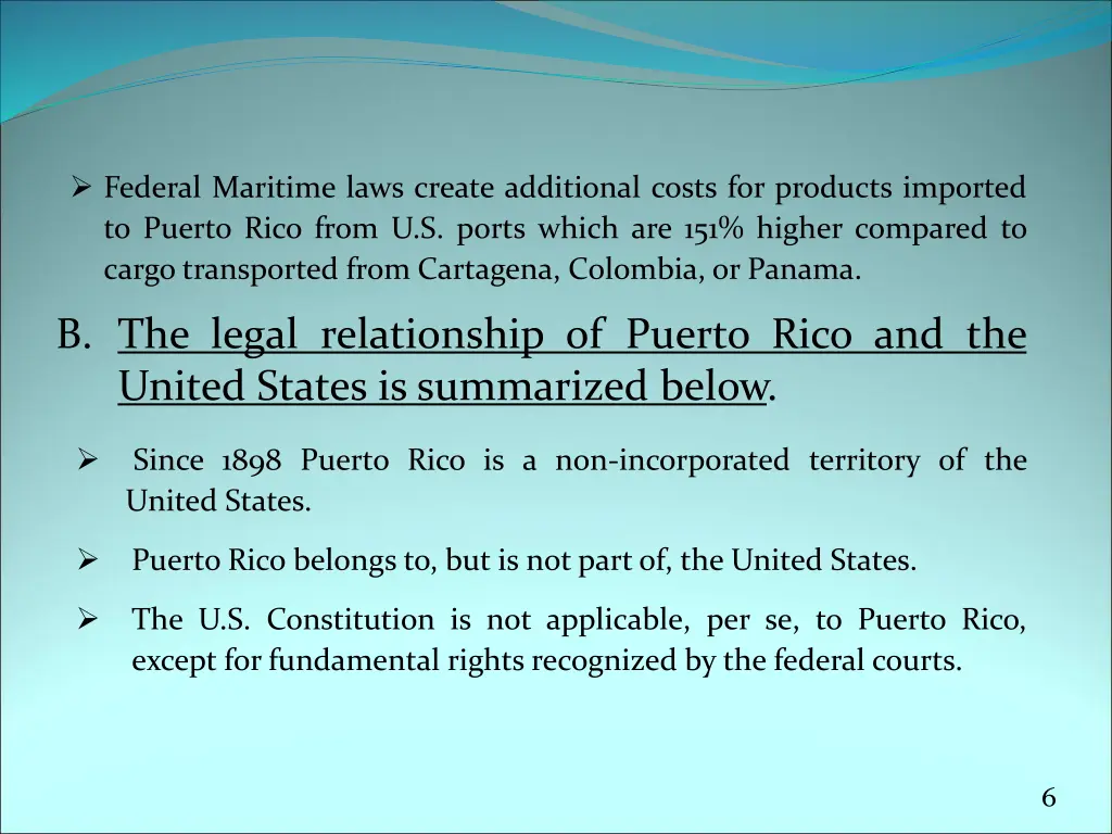 federal maritime laws create additional costs