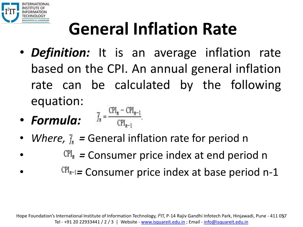 general inflation rate definition