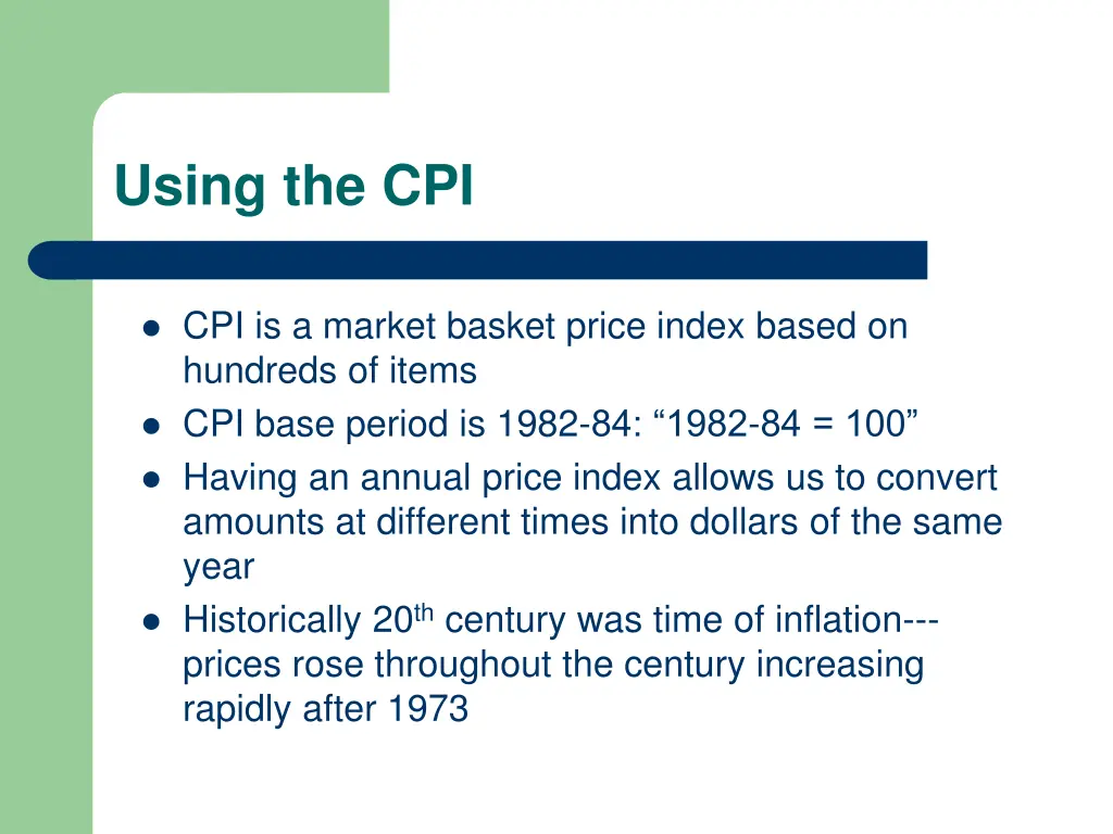 using the cpi