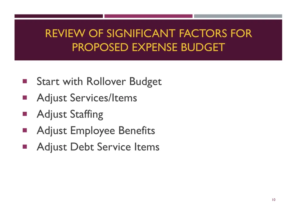 review of significant factors for proposed