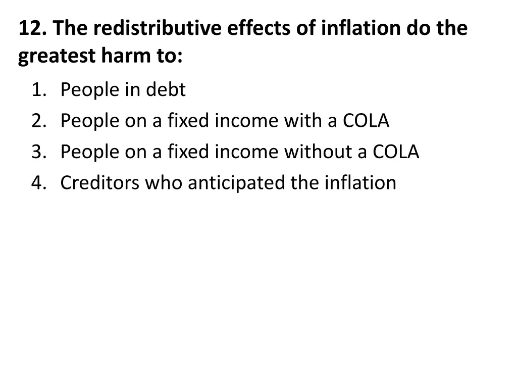 12 the redistributive effects of inflation