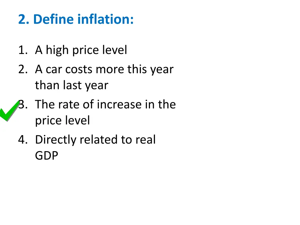 2 define inflation 1