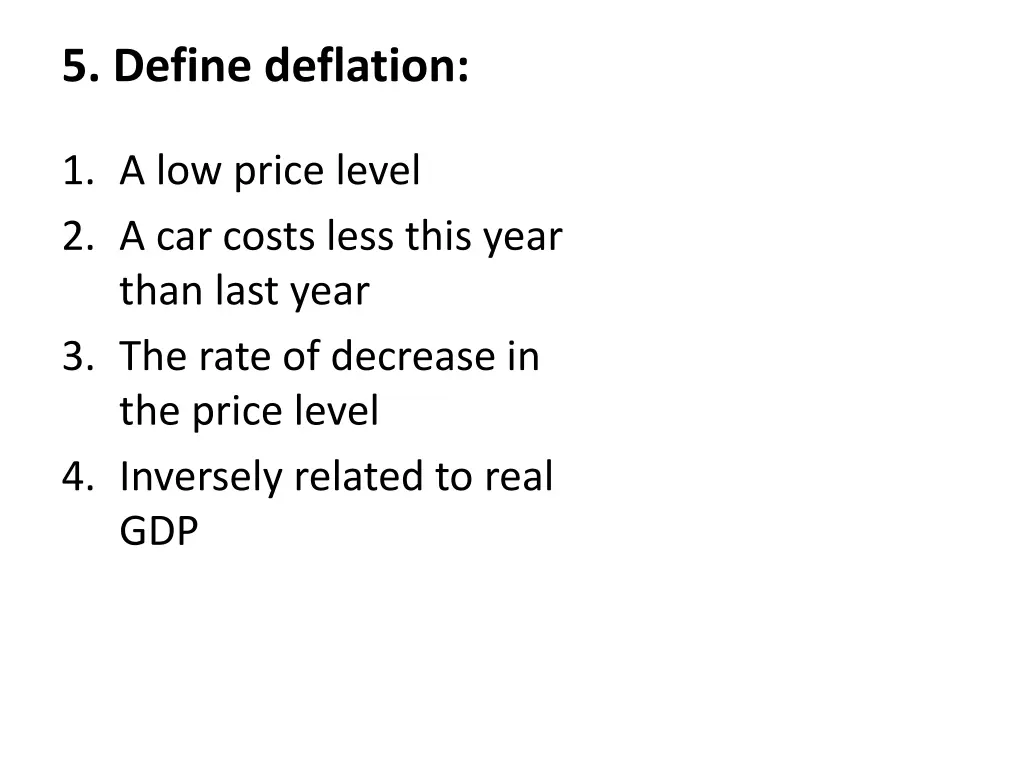 5 define deflation