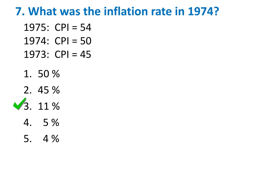 7 what was the inflation rate in 1974 1975 1