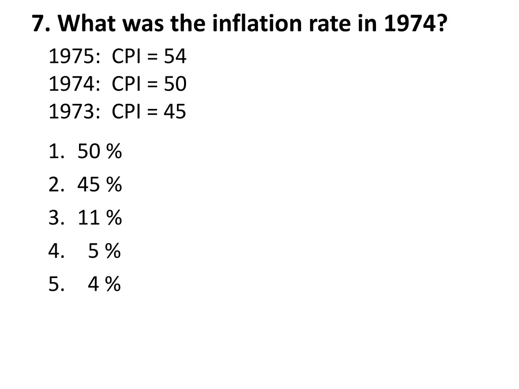 7 what was the inflation rate in 1974 1975