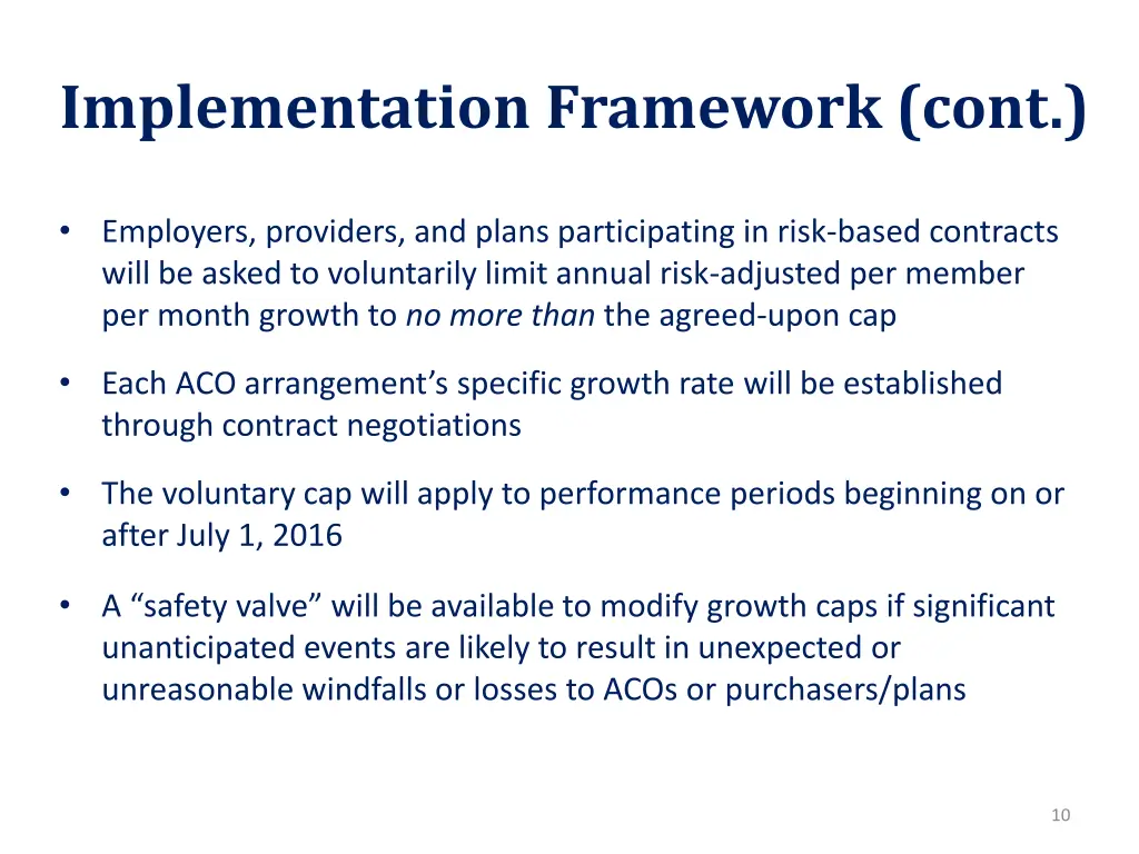 implementation framework cont