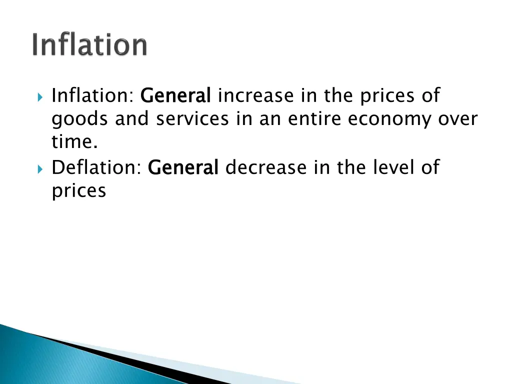 inflation general goods and services in an entire