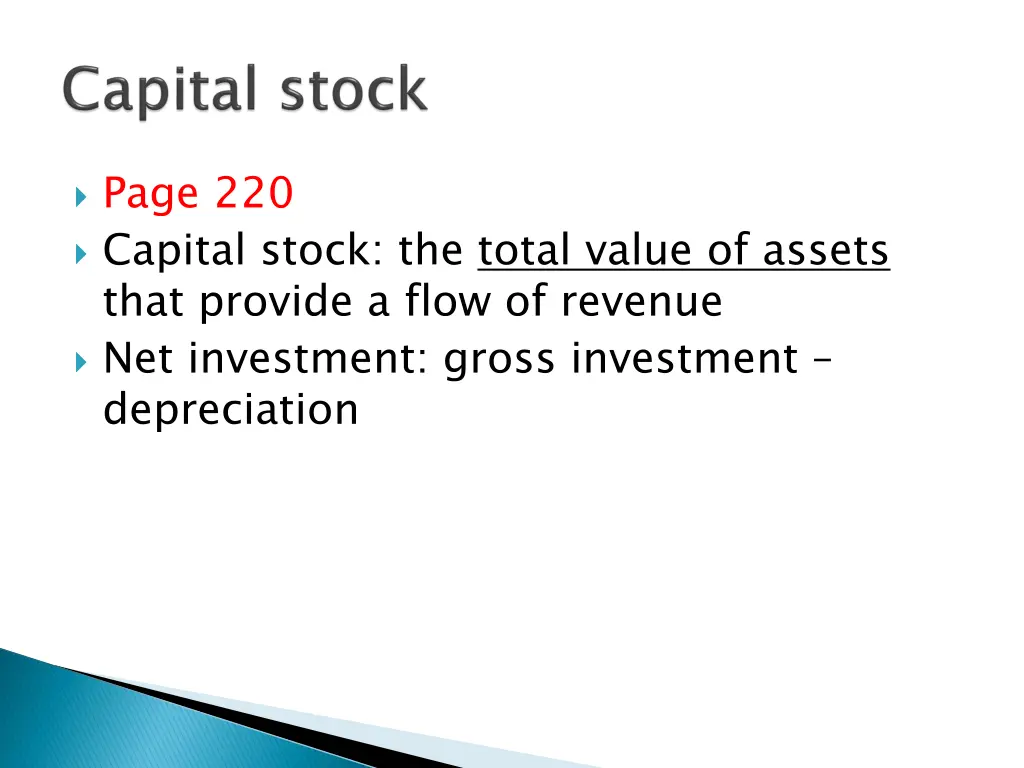 page 220 capital stock the total value of assets