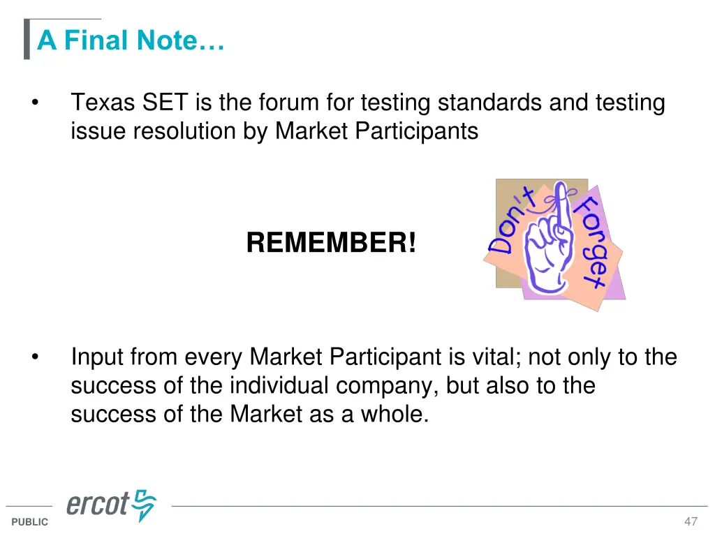 a final note