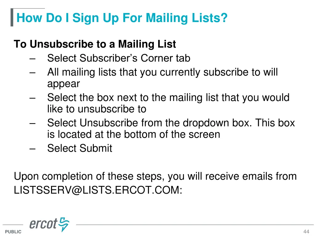 how do i sign up for mailing lists 2