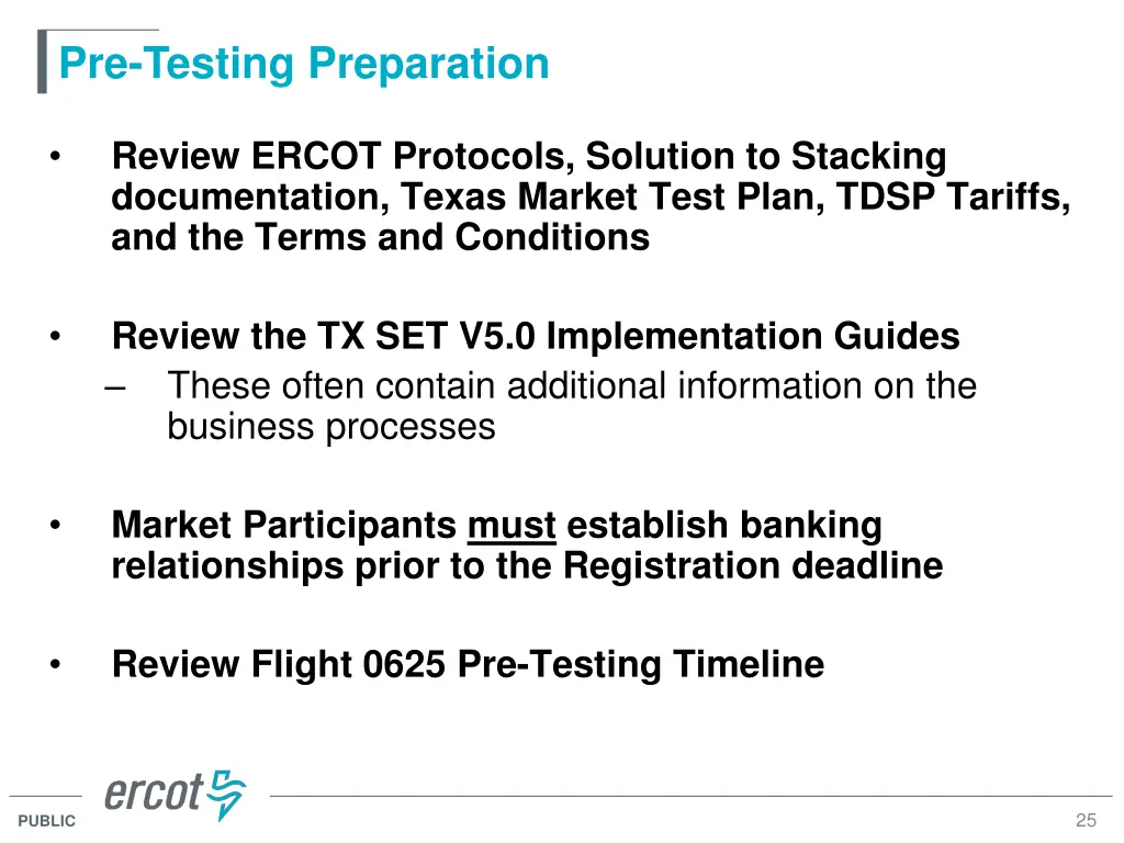 pre testing preparation