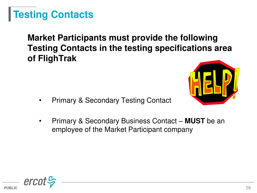 testing contacts