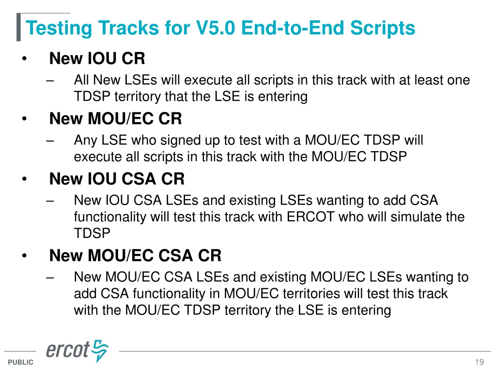 testing tracks for v5 0 end to end scripts 1