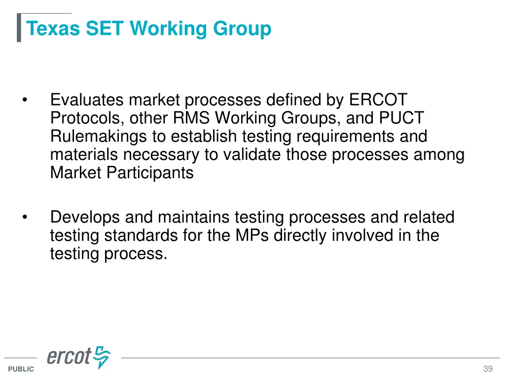 texas set working group