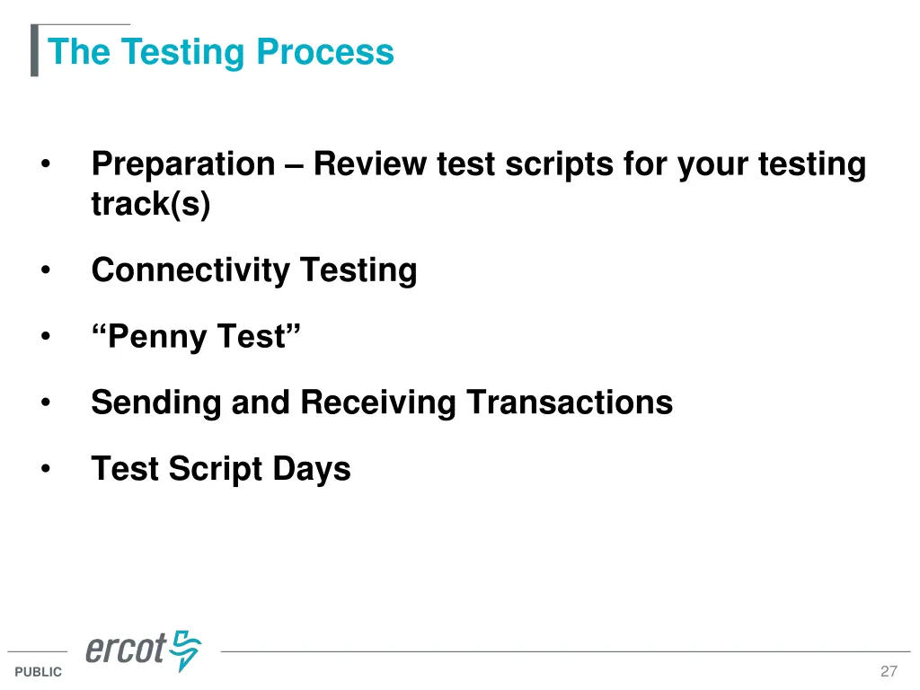 the testing process