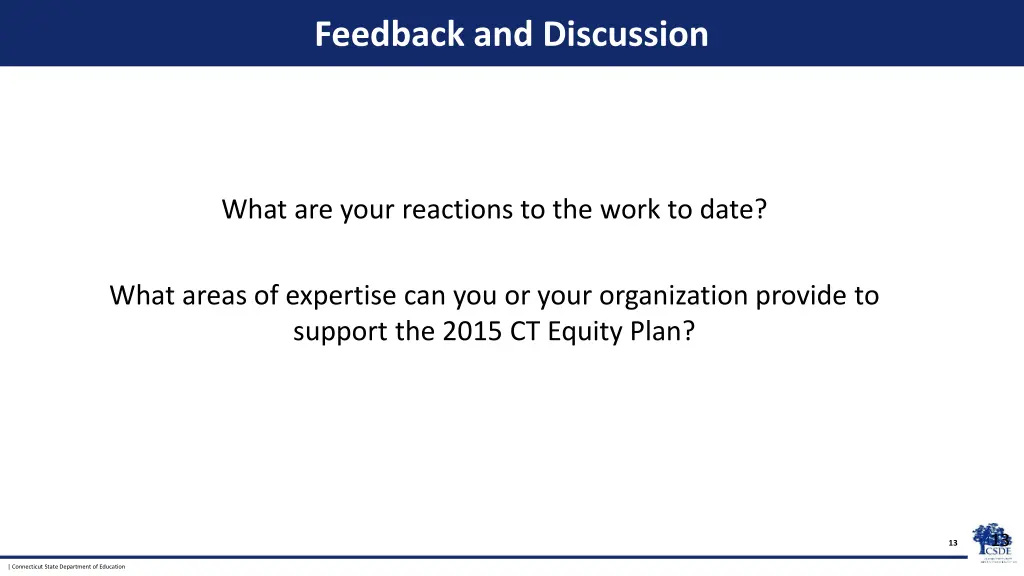 feedback and discussion